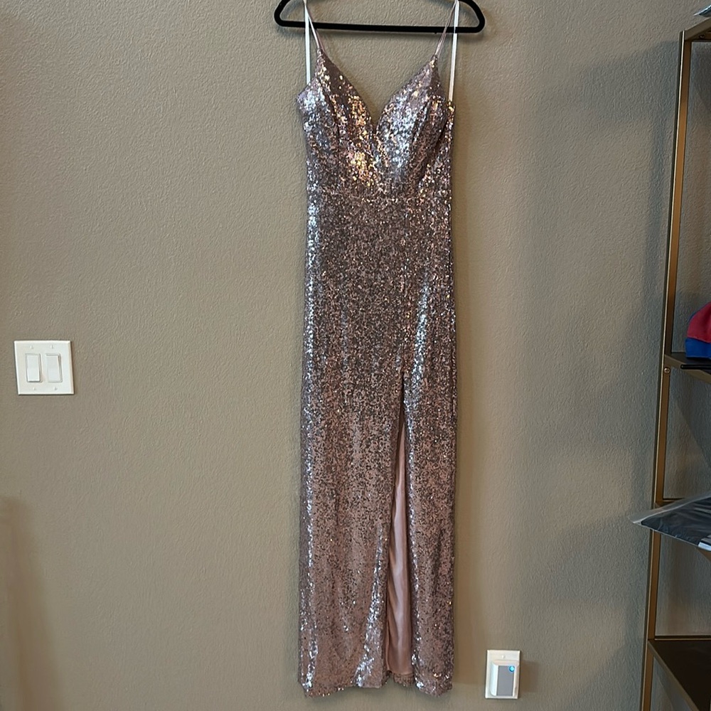 B. Smart pink sequin gown size 13/14